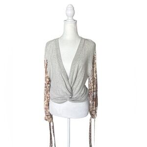 Women's knit soft grey top